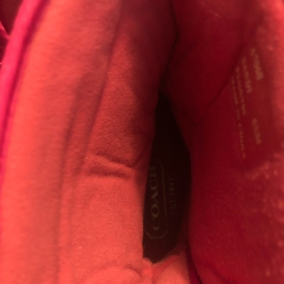 Coach Boots Sandi Dark Pink Mid Calf Signature Quilted Suede 6.5 Ankle Buckle - Picture 8 of 11